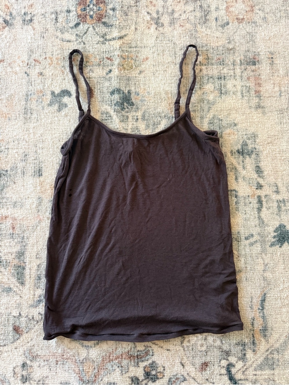 SKIMS sheer espresso Slim Spaghetti Strap Tank